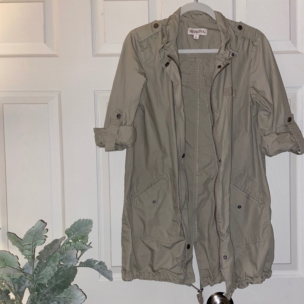 Tan trench coat